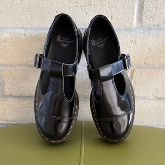 Dr. Martens Bethan black polished smooth t-bar mary jane size US W 11 - Picture 2 of 9